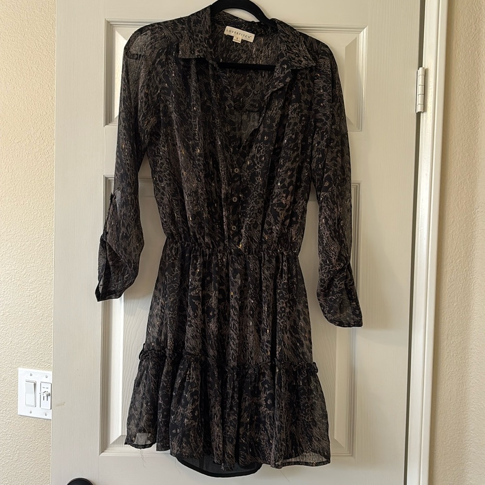 Lovestitch Black Shine On Me Mini Dress
